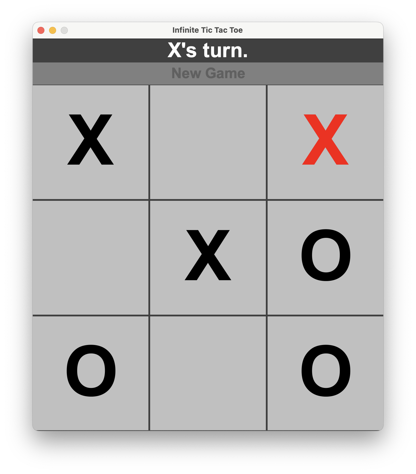 Infinite Tic Tac Toe