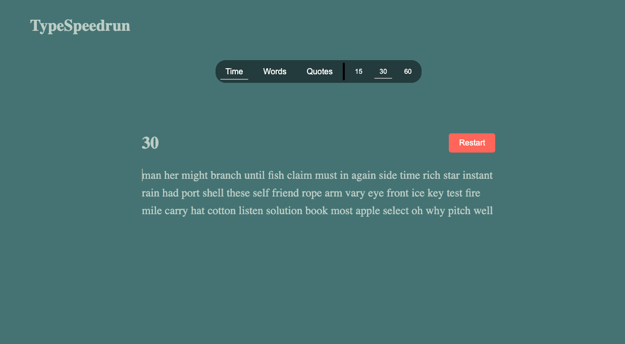 TypeSpeedrun Project